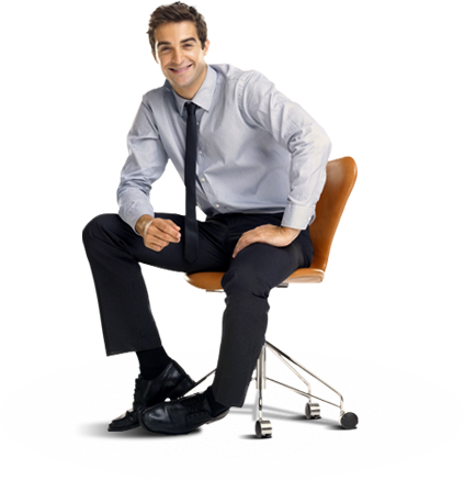 Man sitting in chair smiling